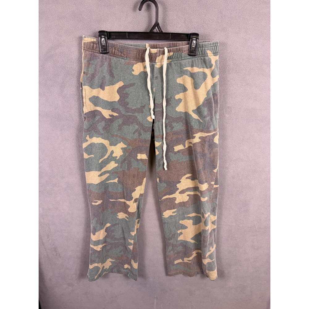 John Galt Camo Wide Leg Sweatpants Womens One Size Green Camouflage Lounge Pants